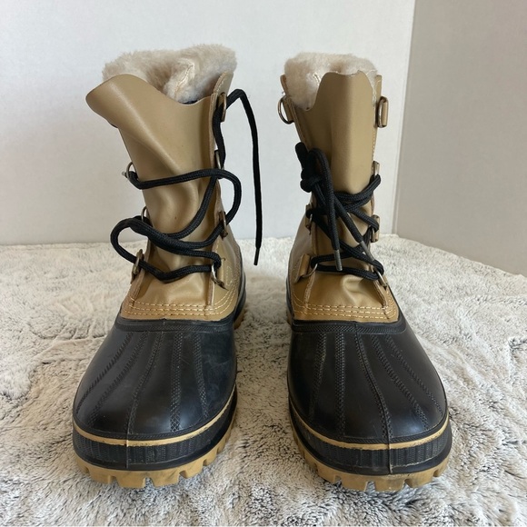 Vintage SOREL Buffalo Boots Mens 11  43 Brown Leather Wool Lined Snow Canada main image 4